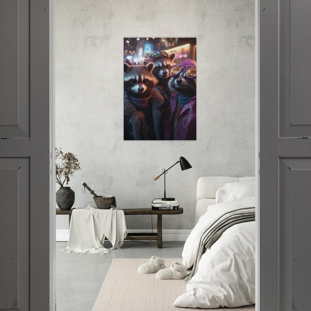 Urban Raccoon Crew Canvas Art - ROMAG Store