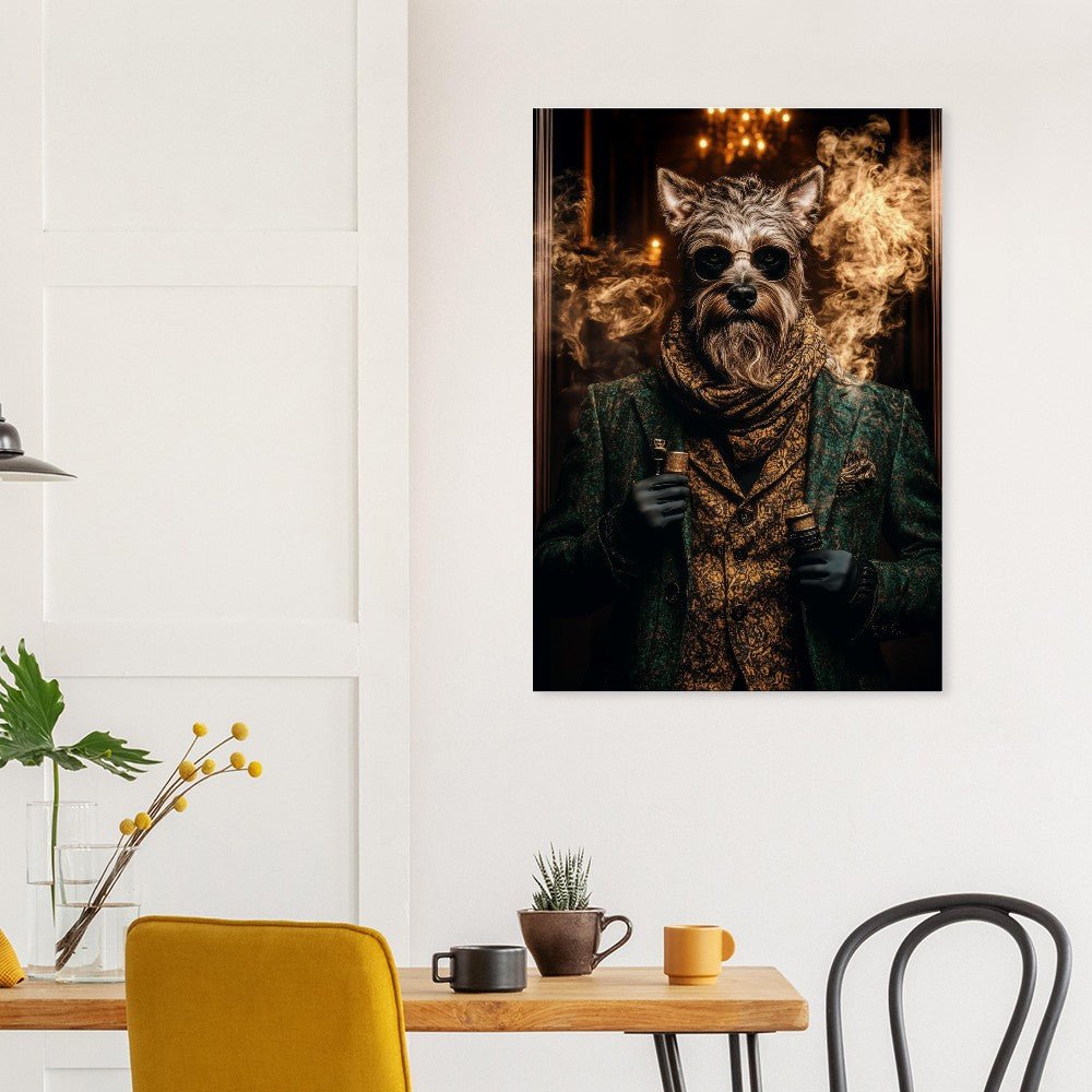 Dapper Dog with Vape Canvas Art - ROMAG Store