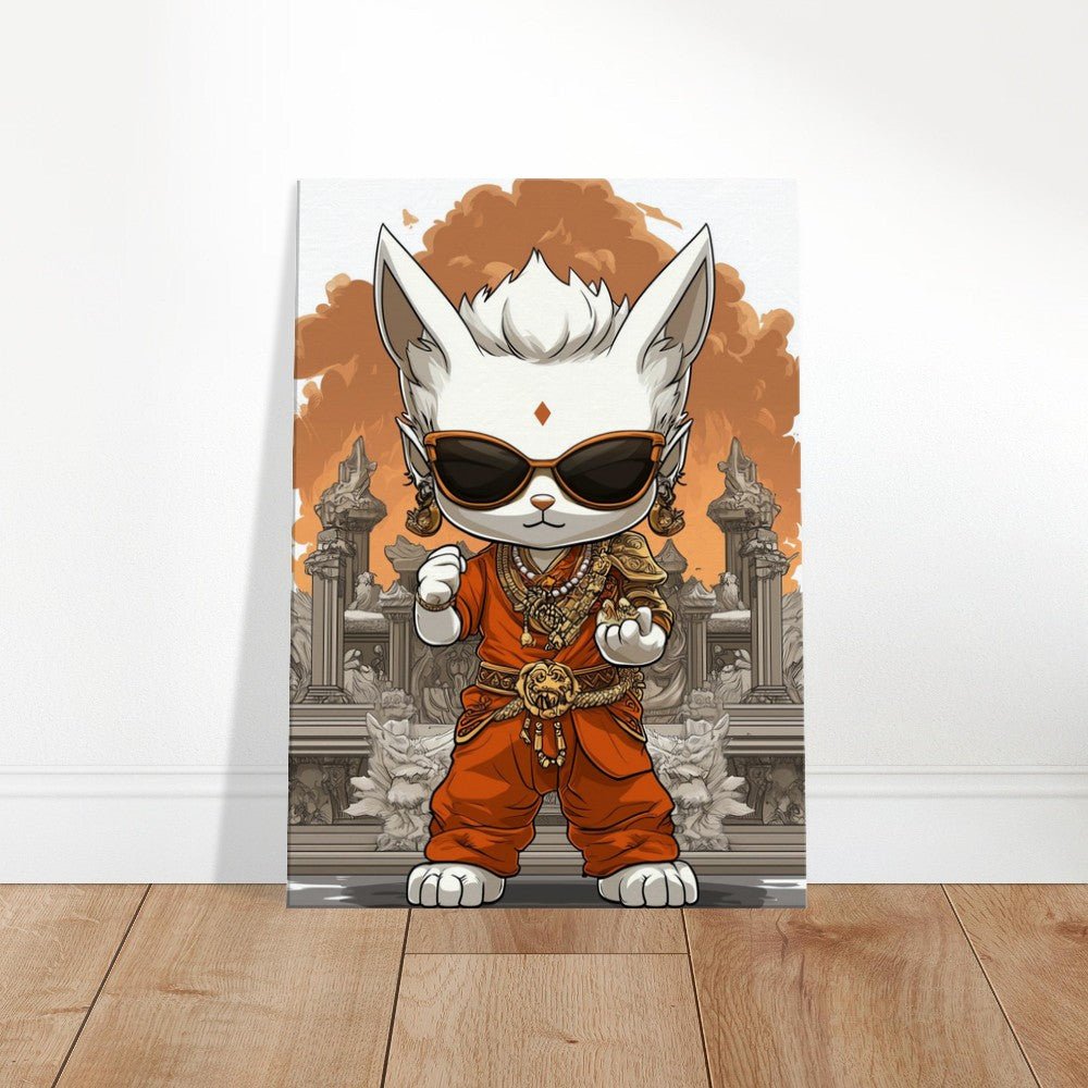 Chic Cat in Robe Canvas Art - ROMAG Store