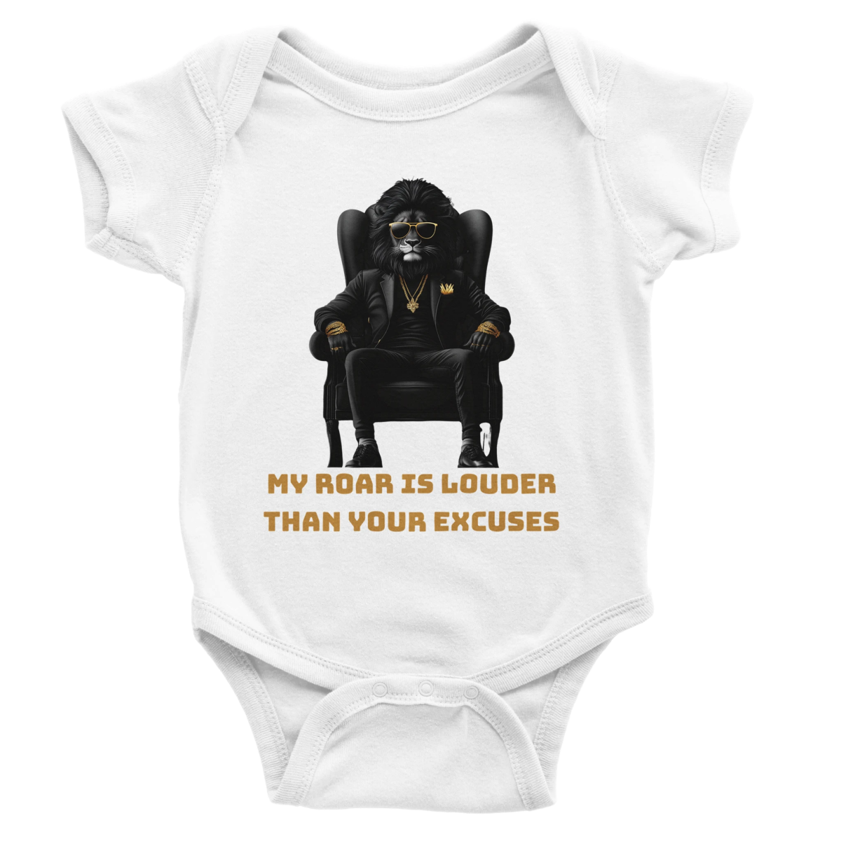 King Lion Attitude Baby Short Sleeve Bodysuit - ROMAG Store