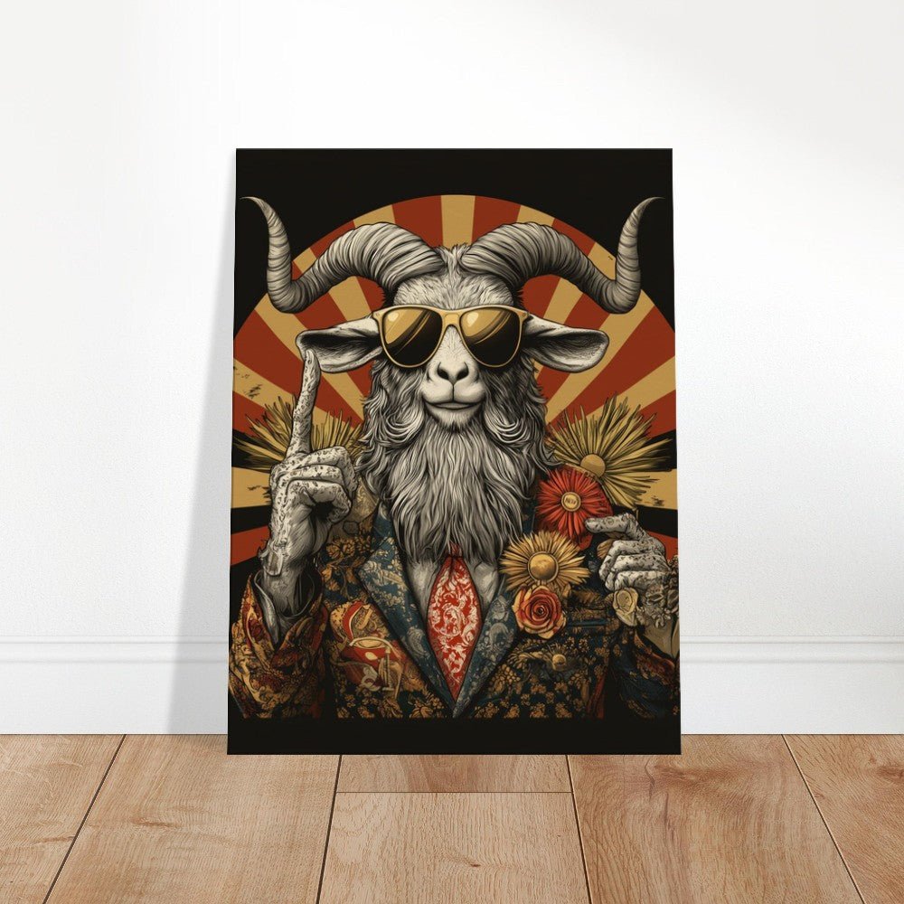 Hipster Goat Canvas Wall Art - ROMAG Store