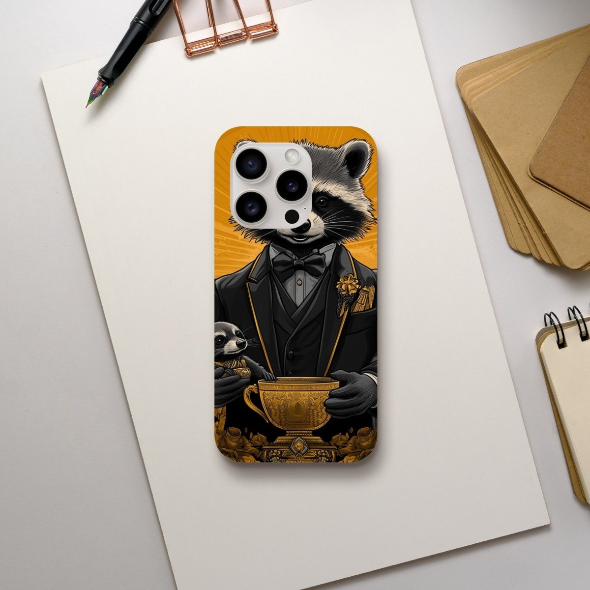 Dapper Raccoon & Pup 'Golden Hour' iPhone Tough Case - ROMAG Store