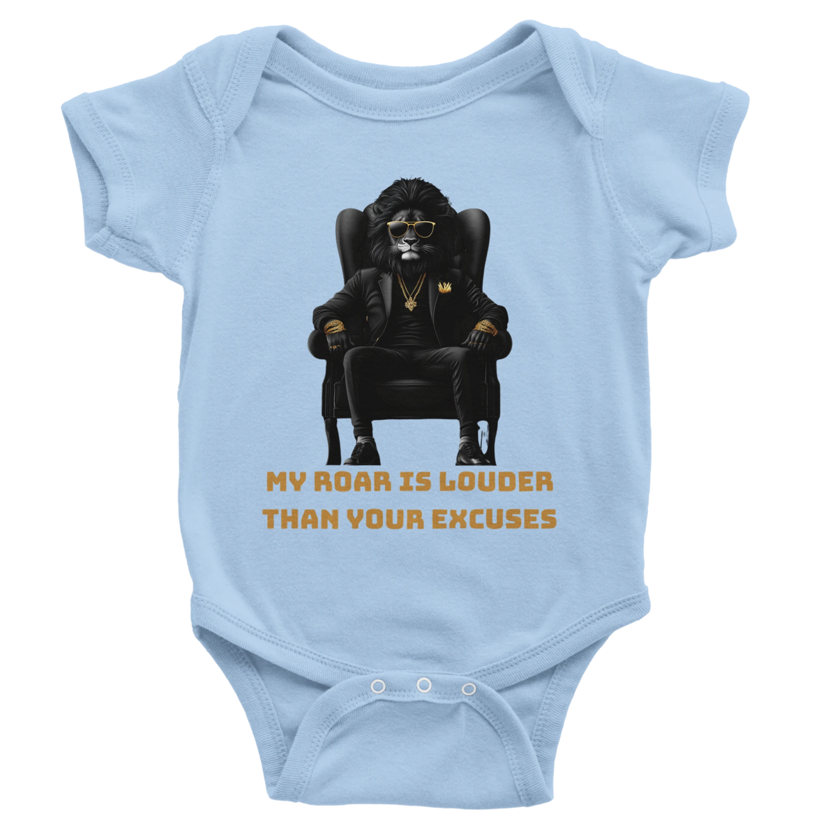 King Lion Attitude Baby Short Sleeve Bodysuit - ROMAG Store