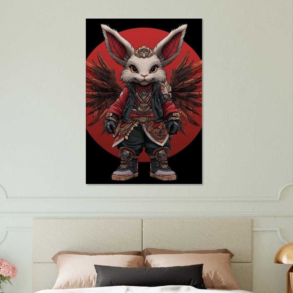 Urban Bunny Warrior Canvas Art - ROMAG Store
