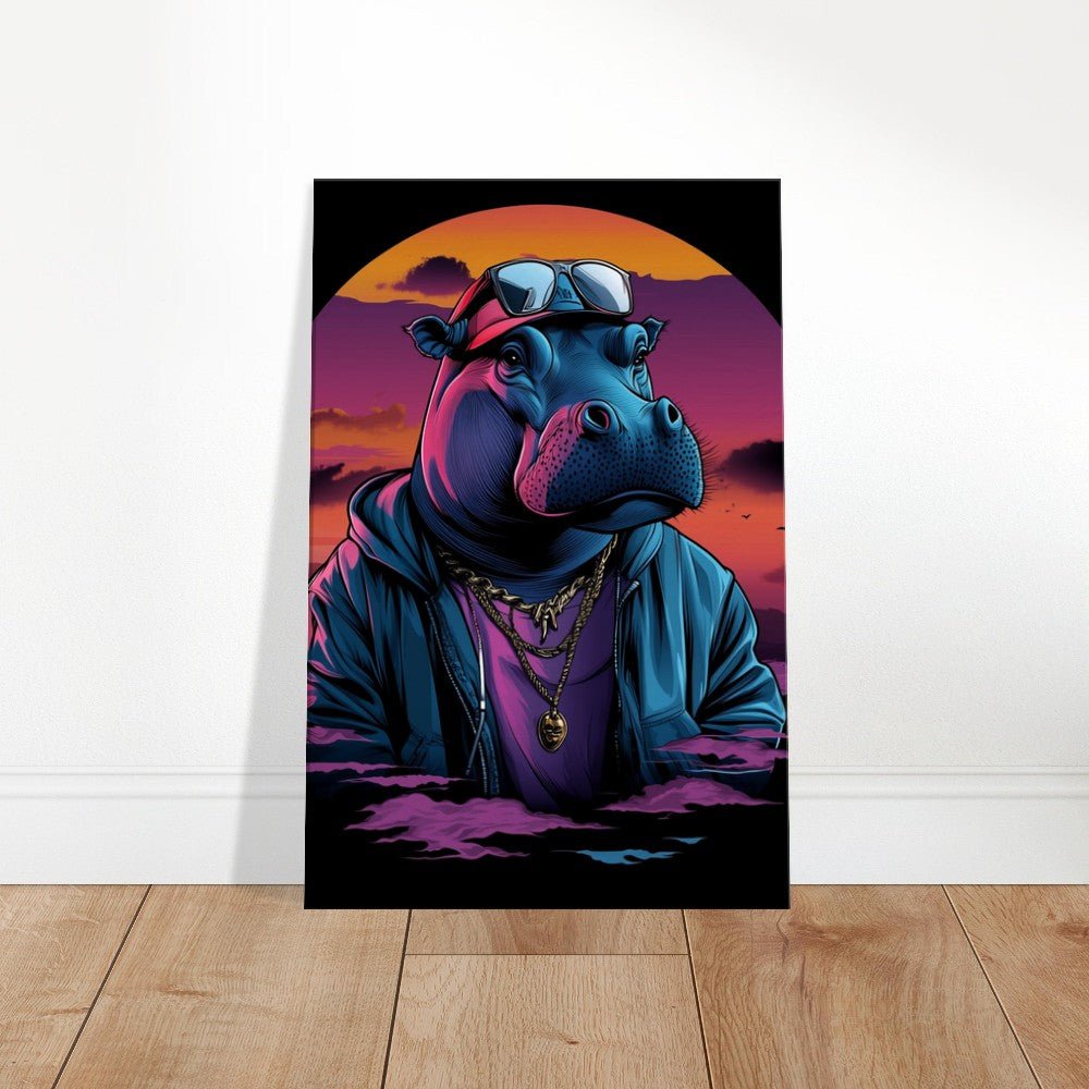Urban Hipster Hippo Canvas Wall Art - ROMAG Store