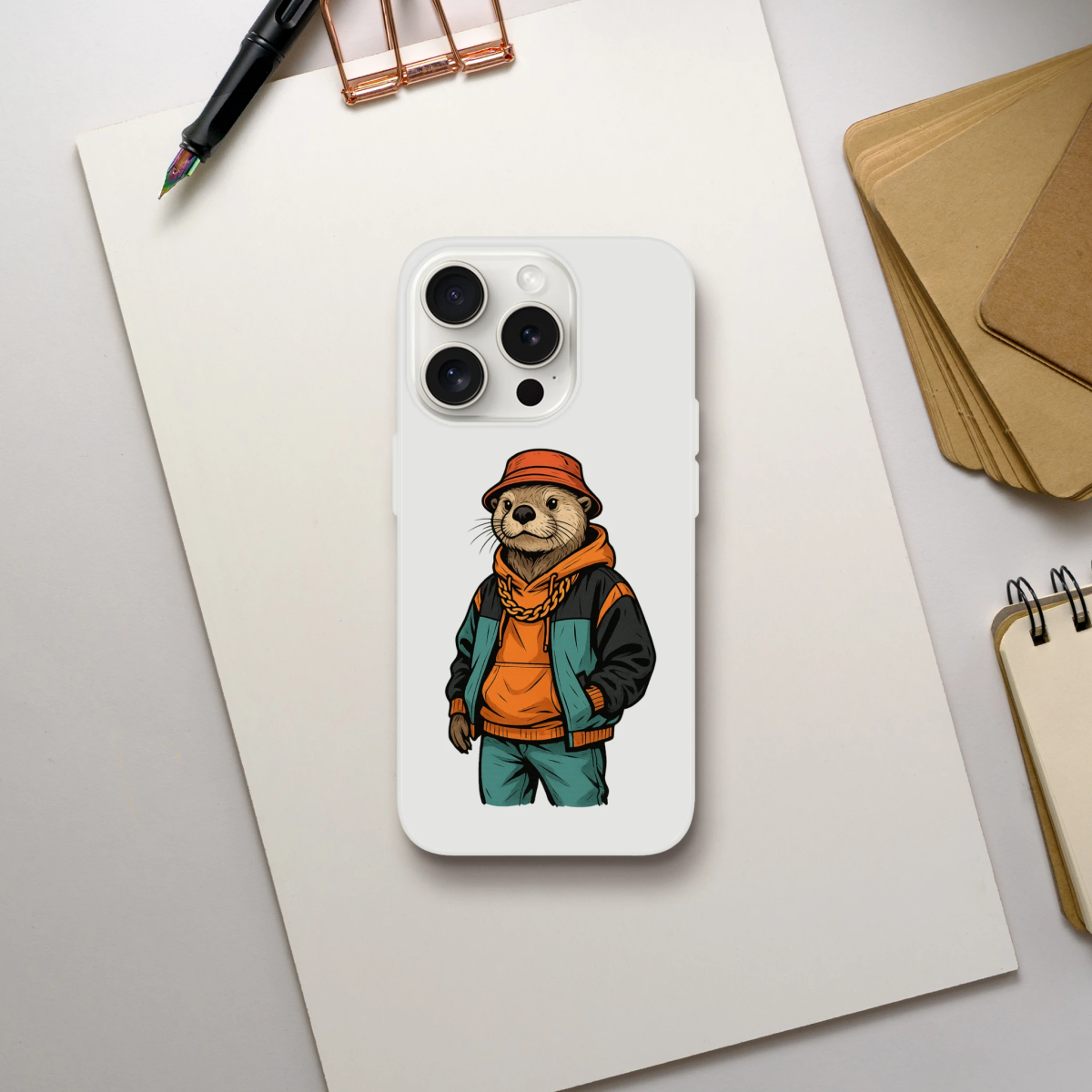 Retro Street Otter iPhone Flexi Case - ROMAG Store