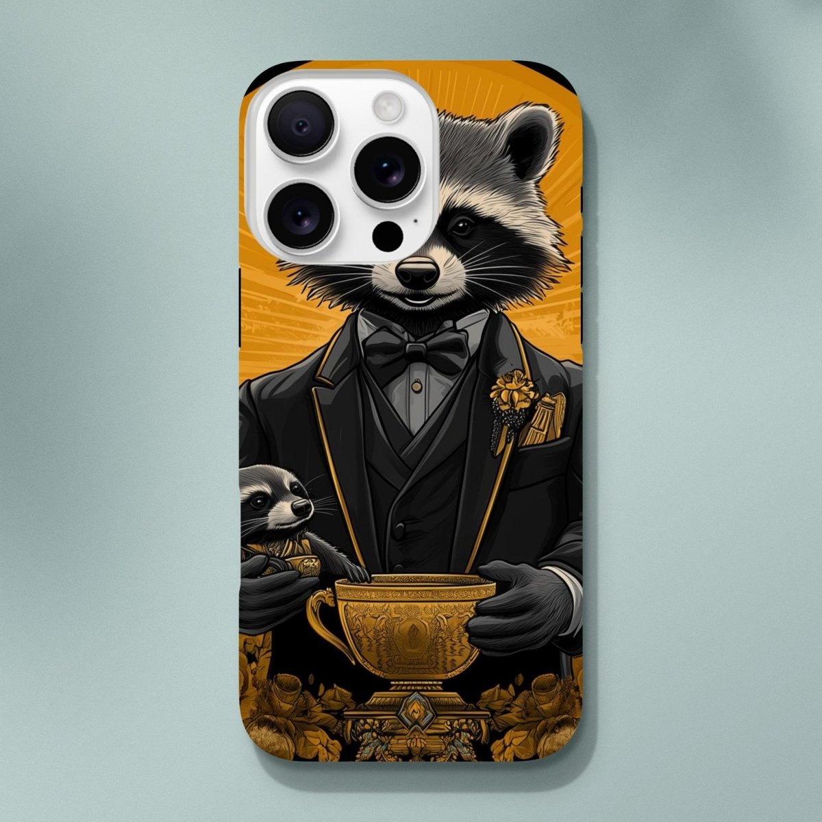 Dapper Raccoon & Pup 'Golden Hour' iPhone Tough Case - ROMAG Store