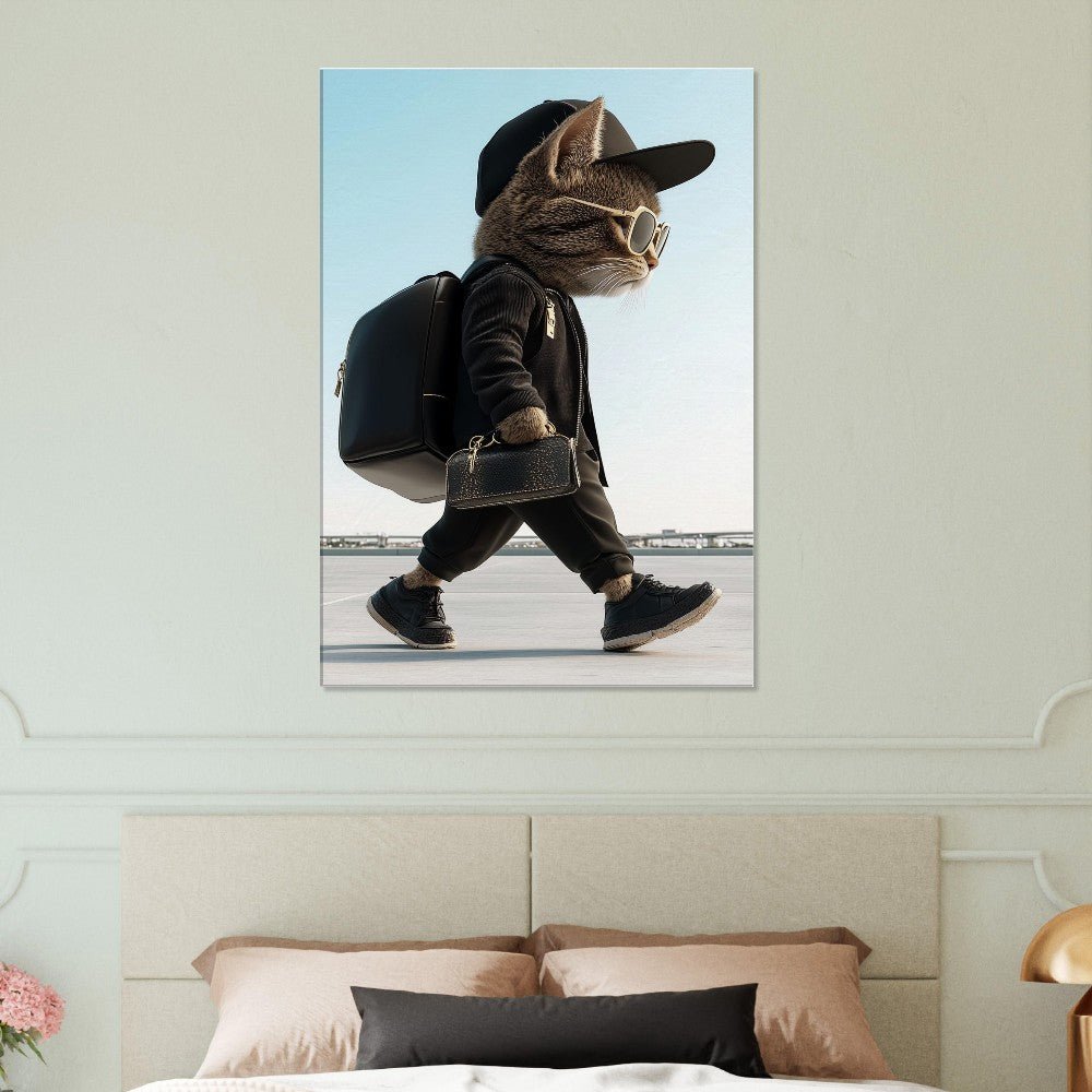 Urban Chic Cat Canvas Wall Art - ROMAG Store