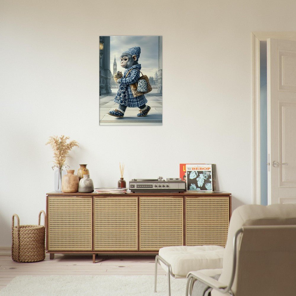 Chic Monkey in Plaid Canvas Art - ROMAG Store