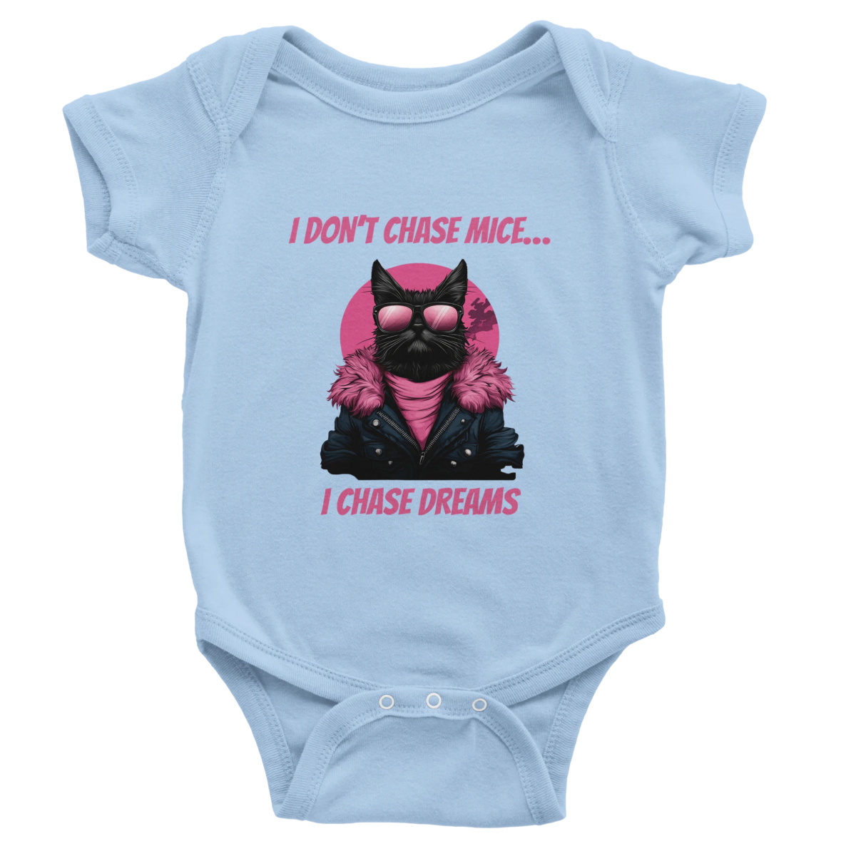 Retro '80s Cool Cat Baby Short Sleeve Bodysuit - ROMAG Store