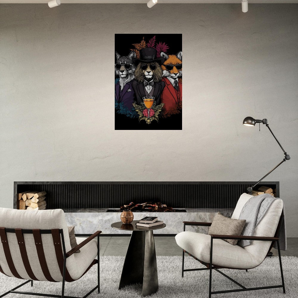 Suited Fox, Wolf & Lion Canvas - ROMAG Store
