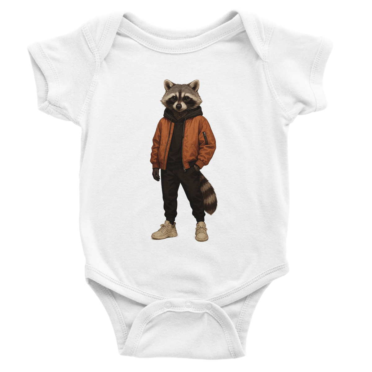 Cool Raccoon Baby Short Sleeve Bodysuit - ROMAG Store