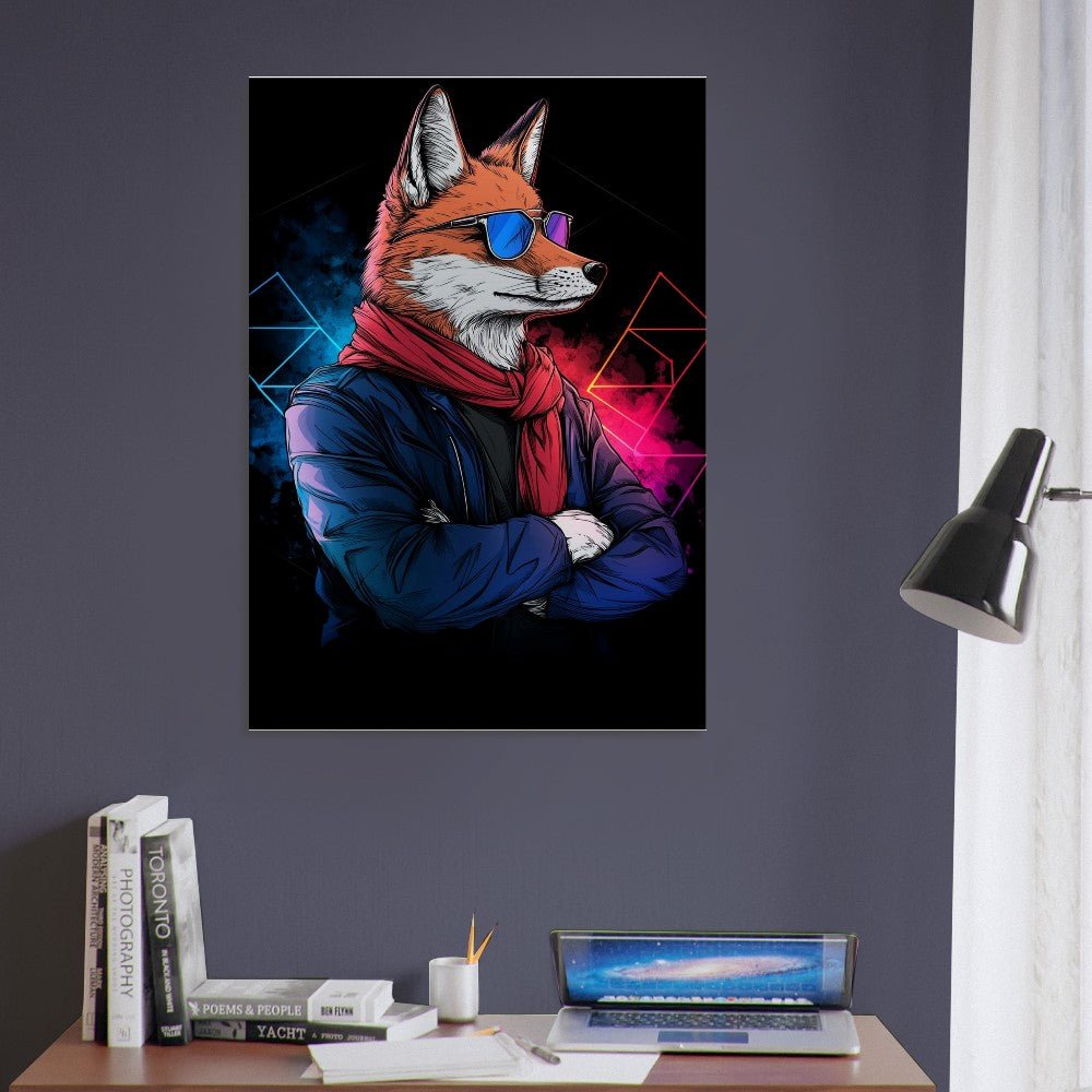 Chic Fox in Shades Canvas Art - ROMAG Store