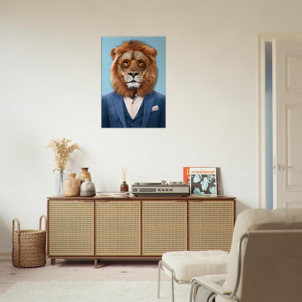 Suave Lion in Suit Canvas - ROMAG Store