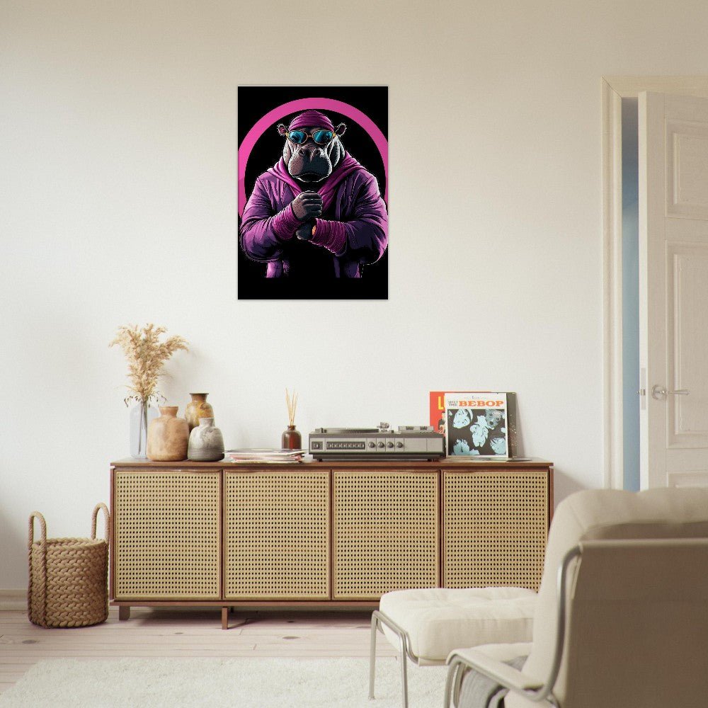 Urban Hippo in Pink Canvas Art - ROMAG Store