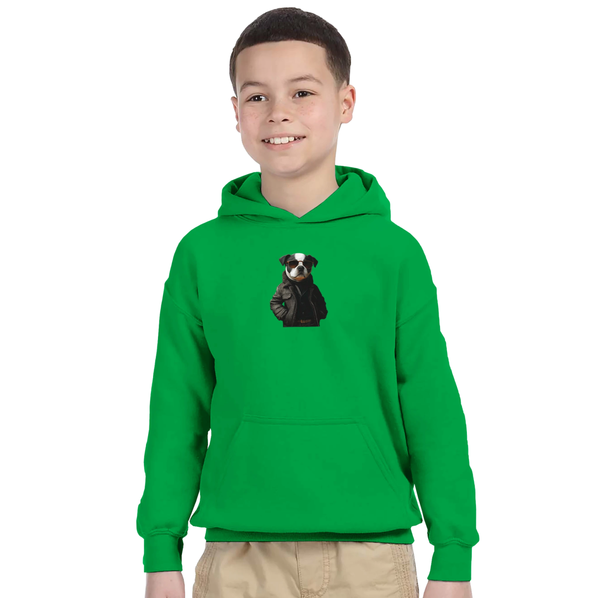 Cool Canine Wearing Streetwear Kids Hoodie - ROMAG Store