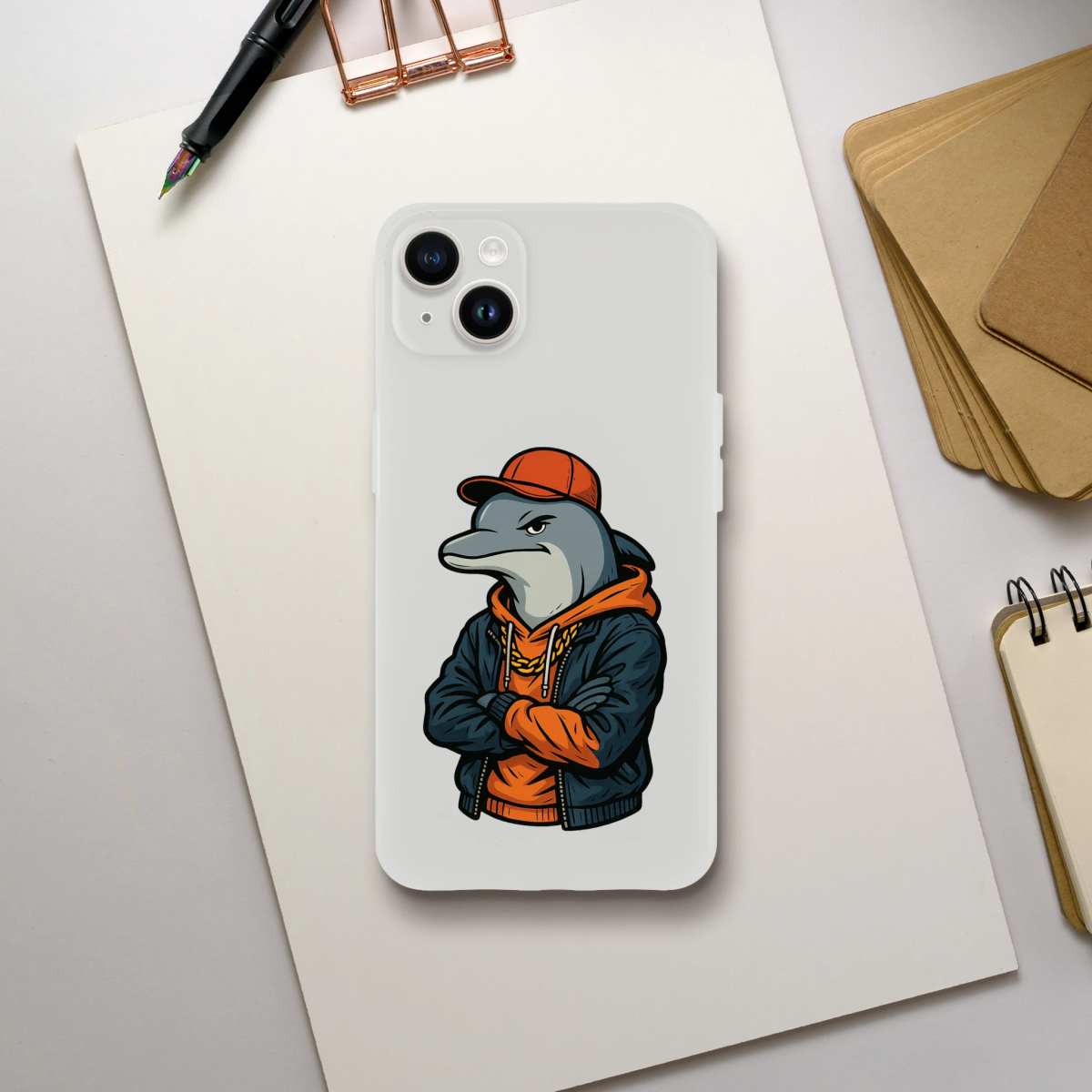 Cool Dolphin Streetwear iPhone Flexi Case - ROMAG Store