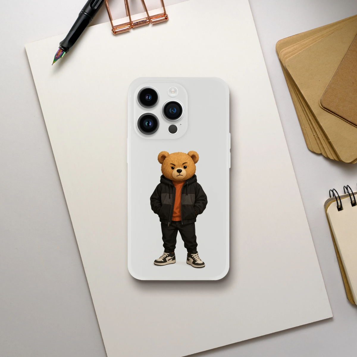 Cool Urban Streetwear Bear iPhone Flexi Case - ROMAG Store