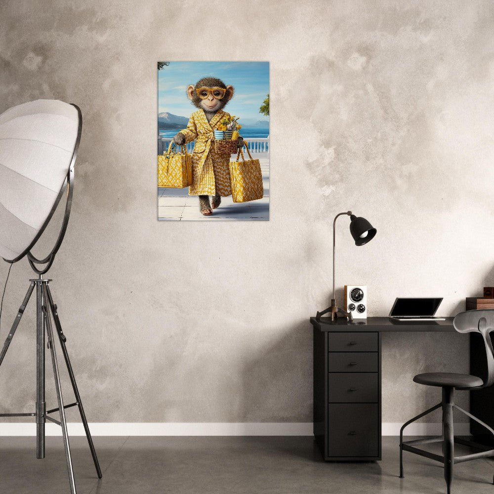 Chic Monkey in Robe Canvas Print - ROMAG Store