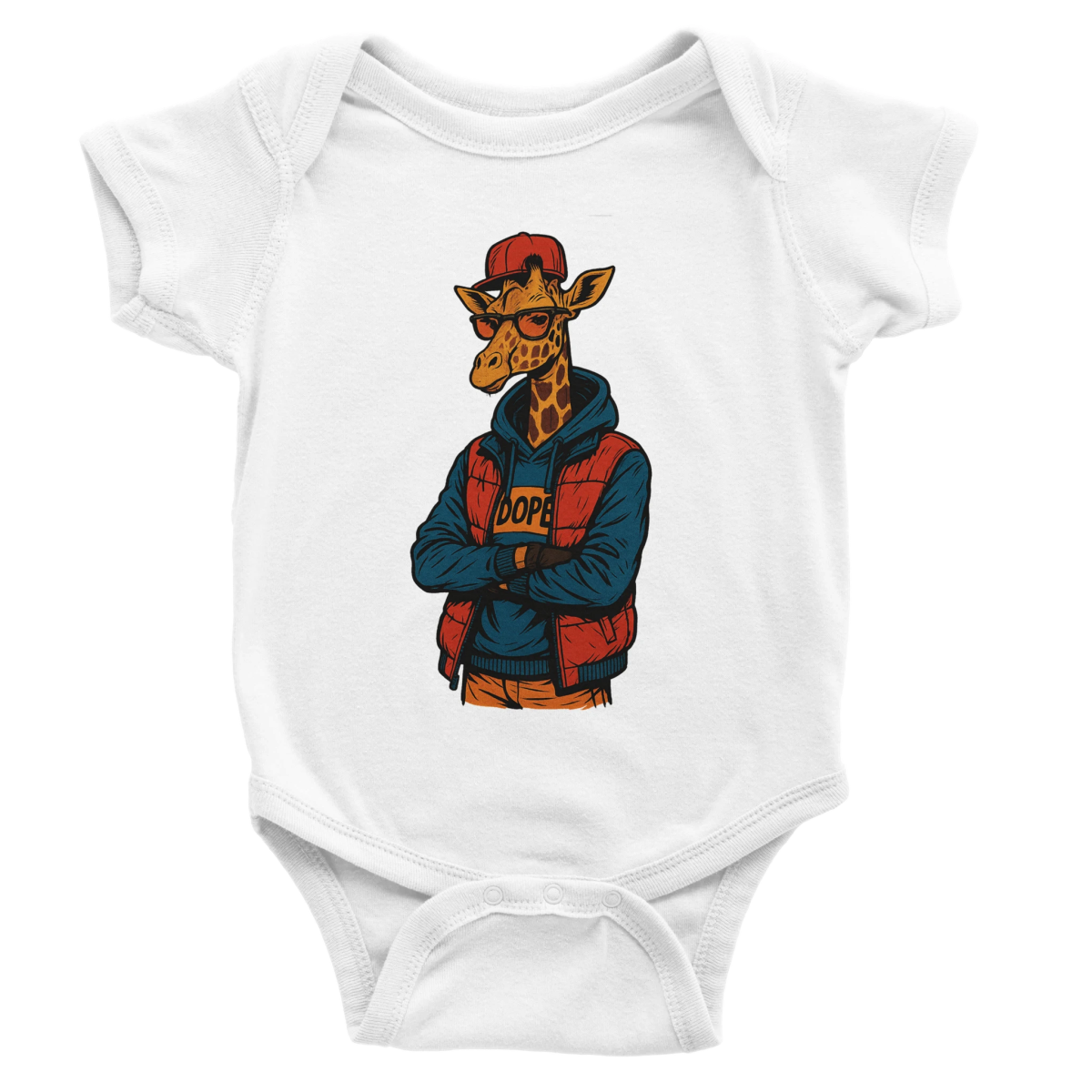 Cool Giraffe Streetwear Baby Short Sleeve Bodysuit - ROMAG Store