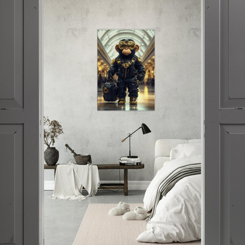 Chimp in Gold Goggles Canvas - ROMAG Store