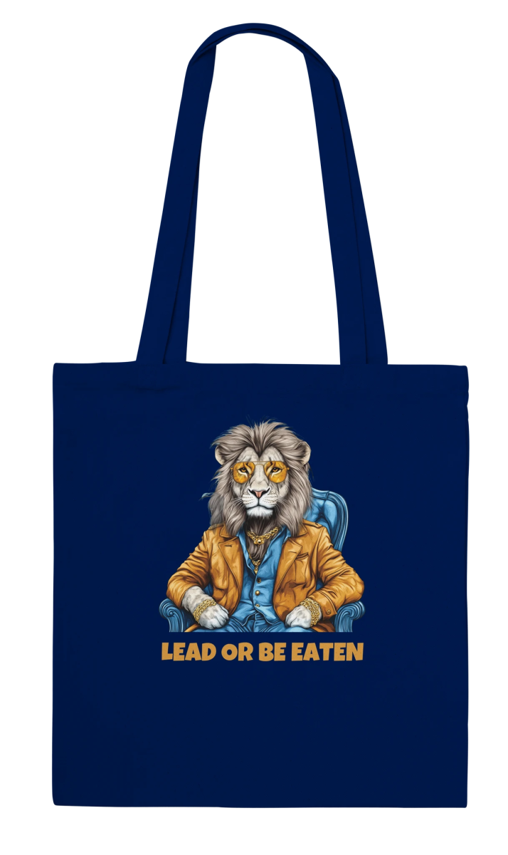 Lead or Be Eaten Lion Tote Bag - ROMAG Store