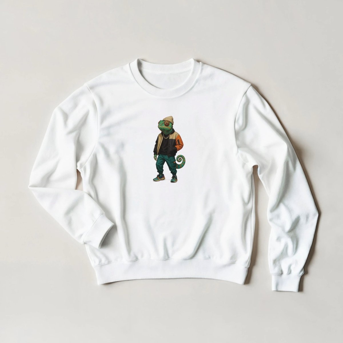 Chameleon Streetwear Sweatshirt – Urban Graphic Animal Vibe - ROMAG Store