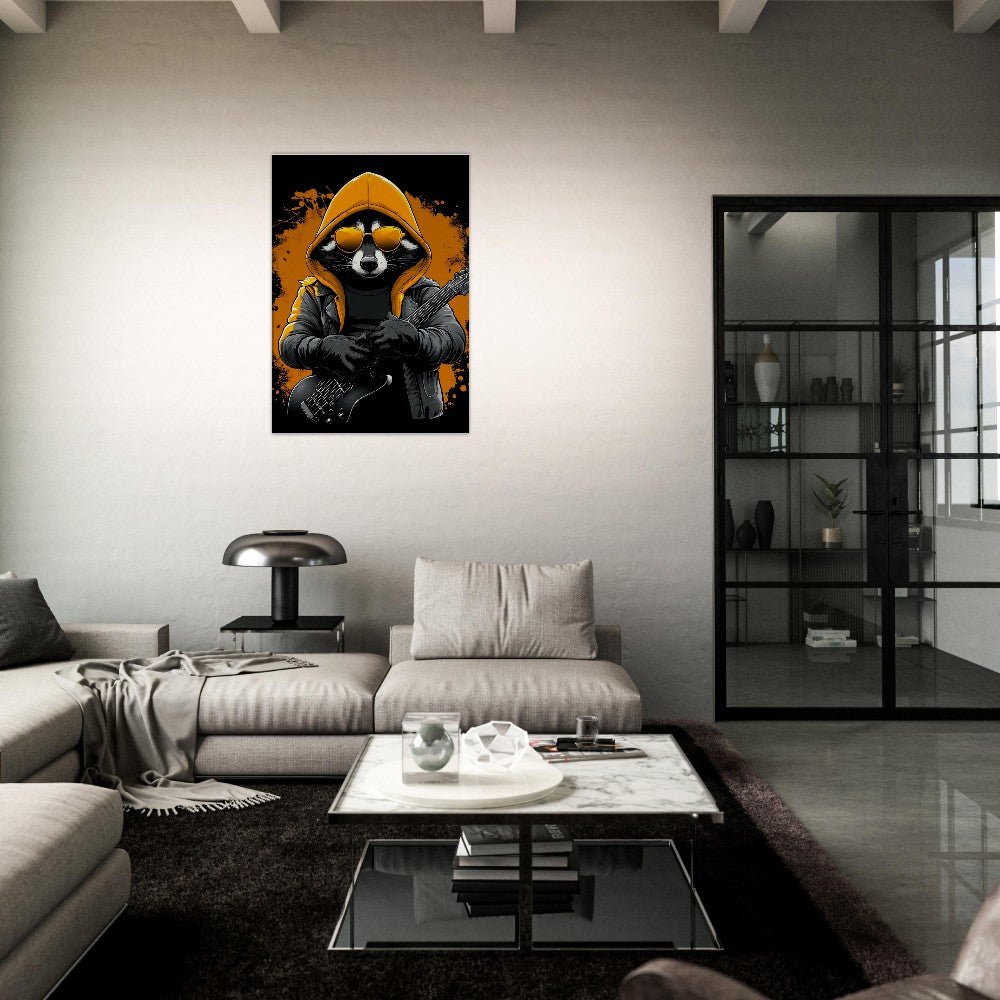 Rockstar Raccoon Canvas Art - ROMAG Store