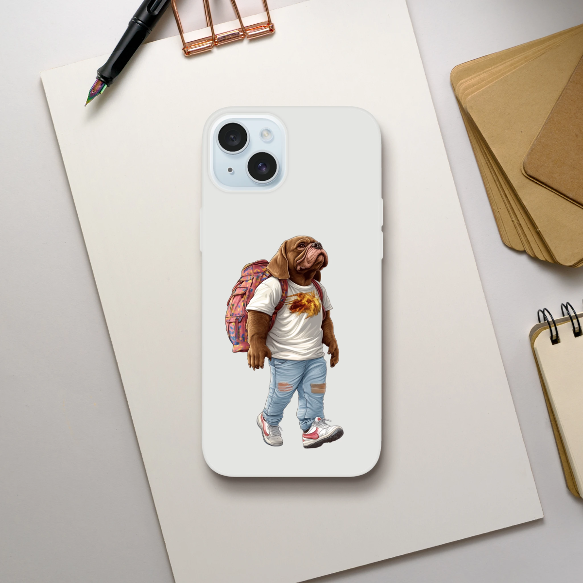 Cool Bulldog Traveler iPhone Flexi Case - ROMAG Store