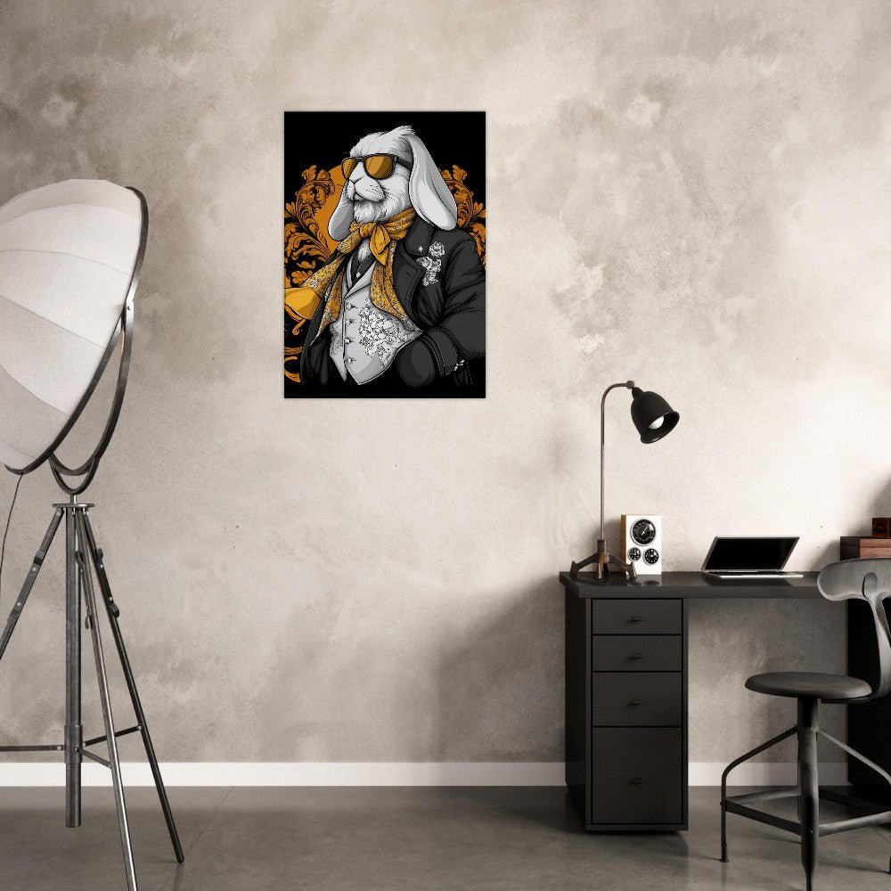 Luxury Rabbit in Suit Canvas Wall Art - ROMAG Store