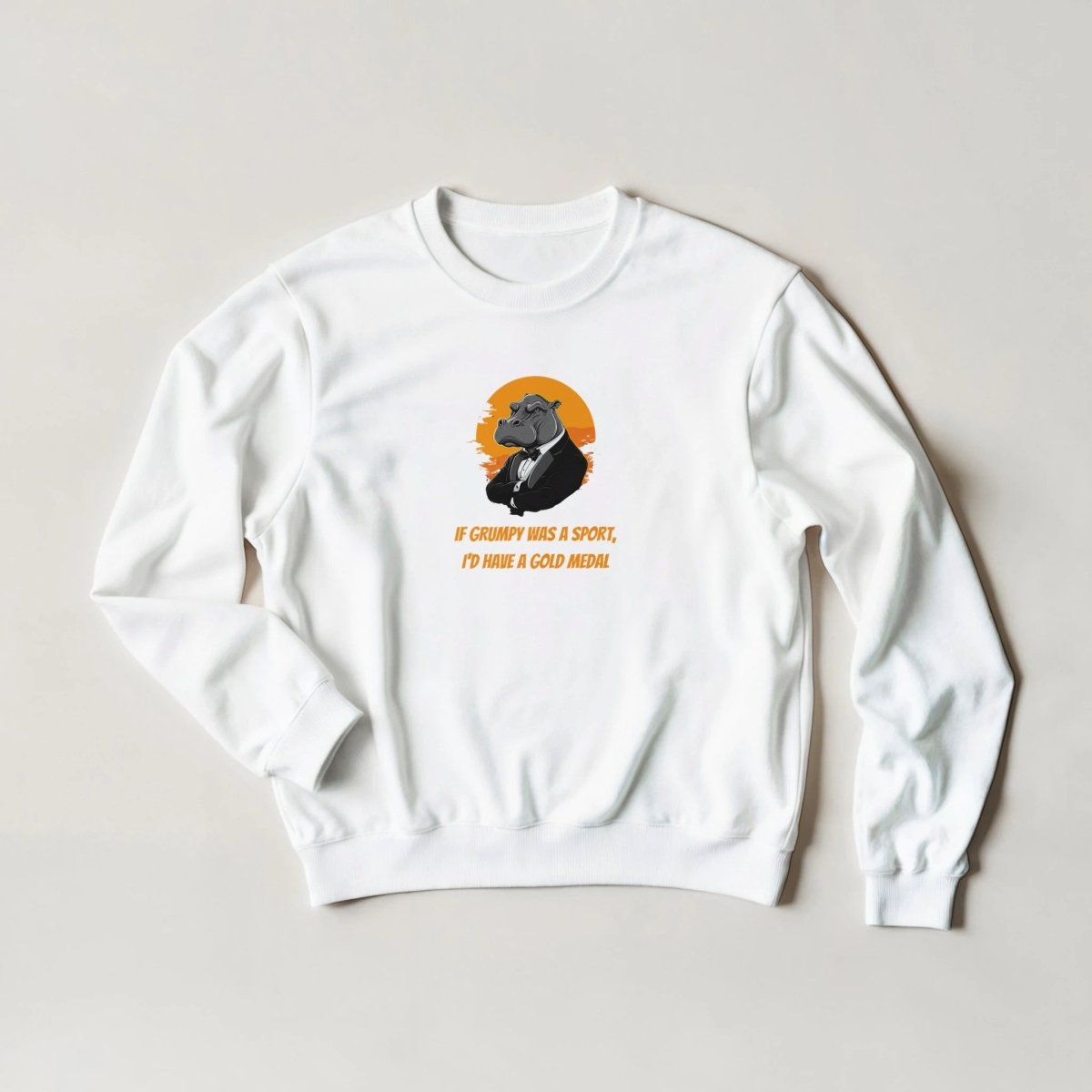Grumpy Hippo Tuxedo Sweatshirt – Award - Winning Attitude Streetwear Graphic - ROMAG Store