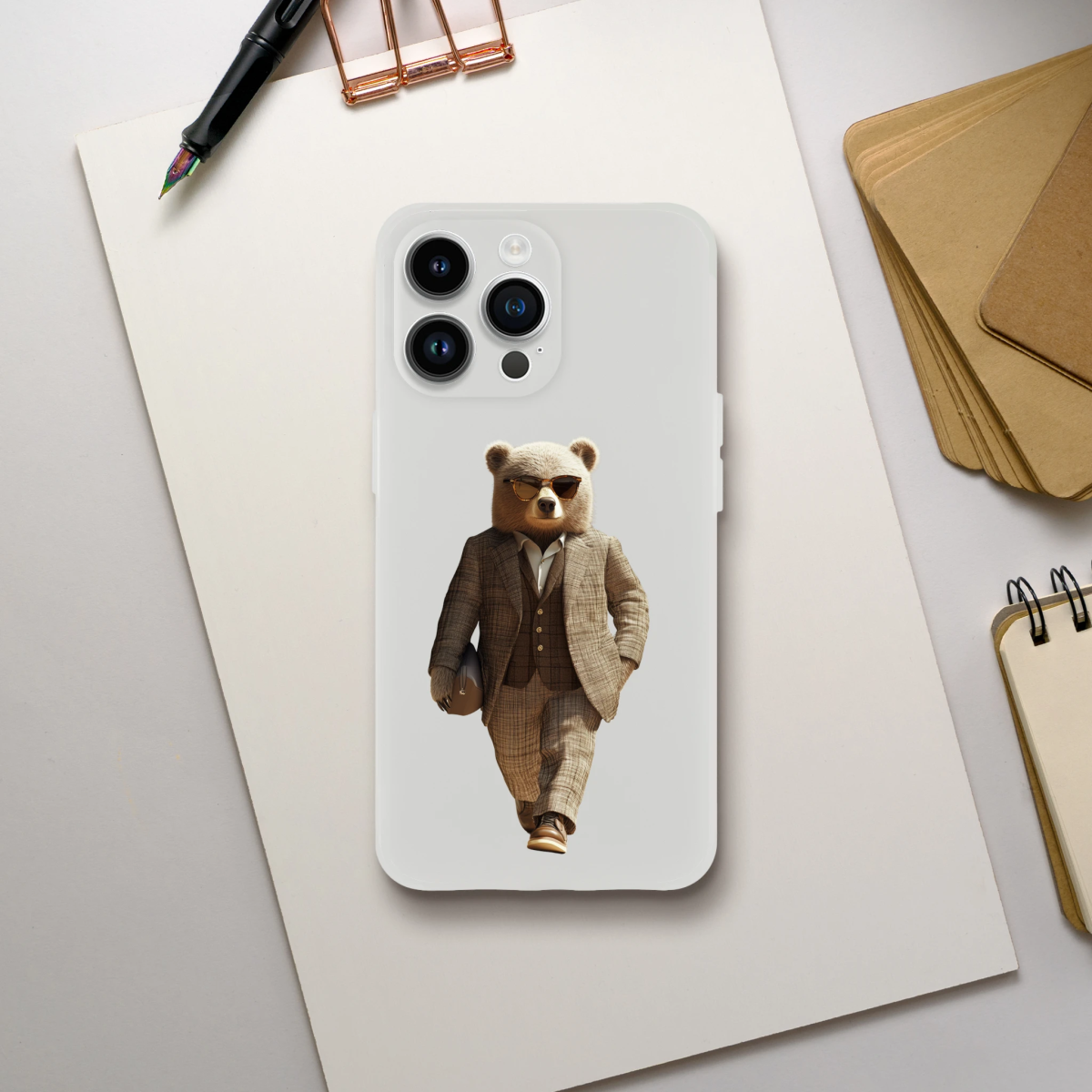 Dapper Bear iPhone Flexi Case - ROMAG Store