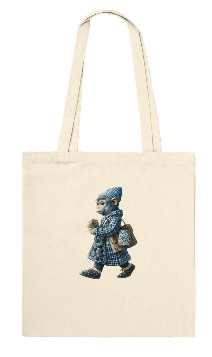 Chic Plaid Monkey Tote Bag - ROMAG Store