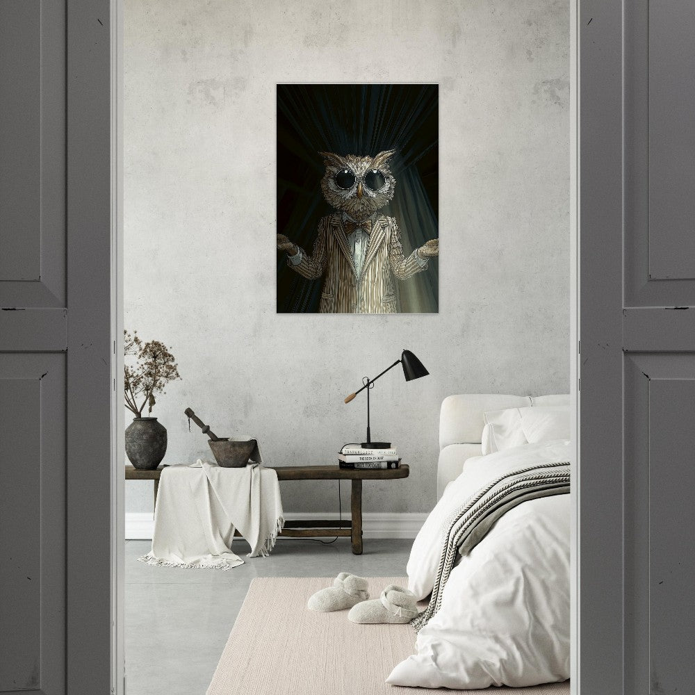 Sophisticated Owl in Suit Canvas - ROMAG Store
