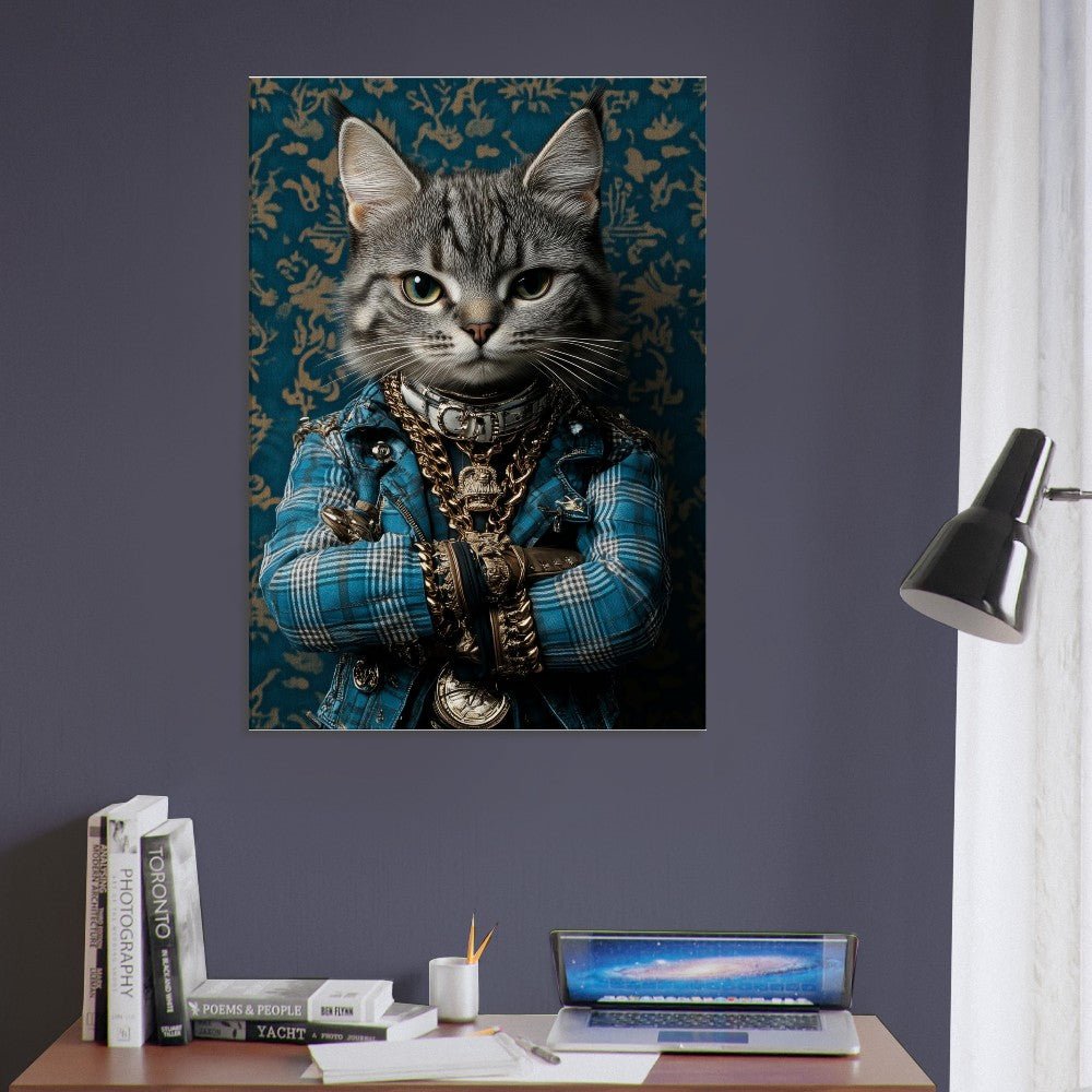 Sophisticated Cat in Plaid Canvas Art - ROMAG Store