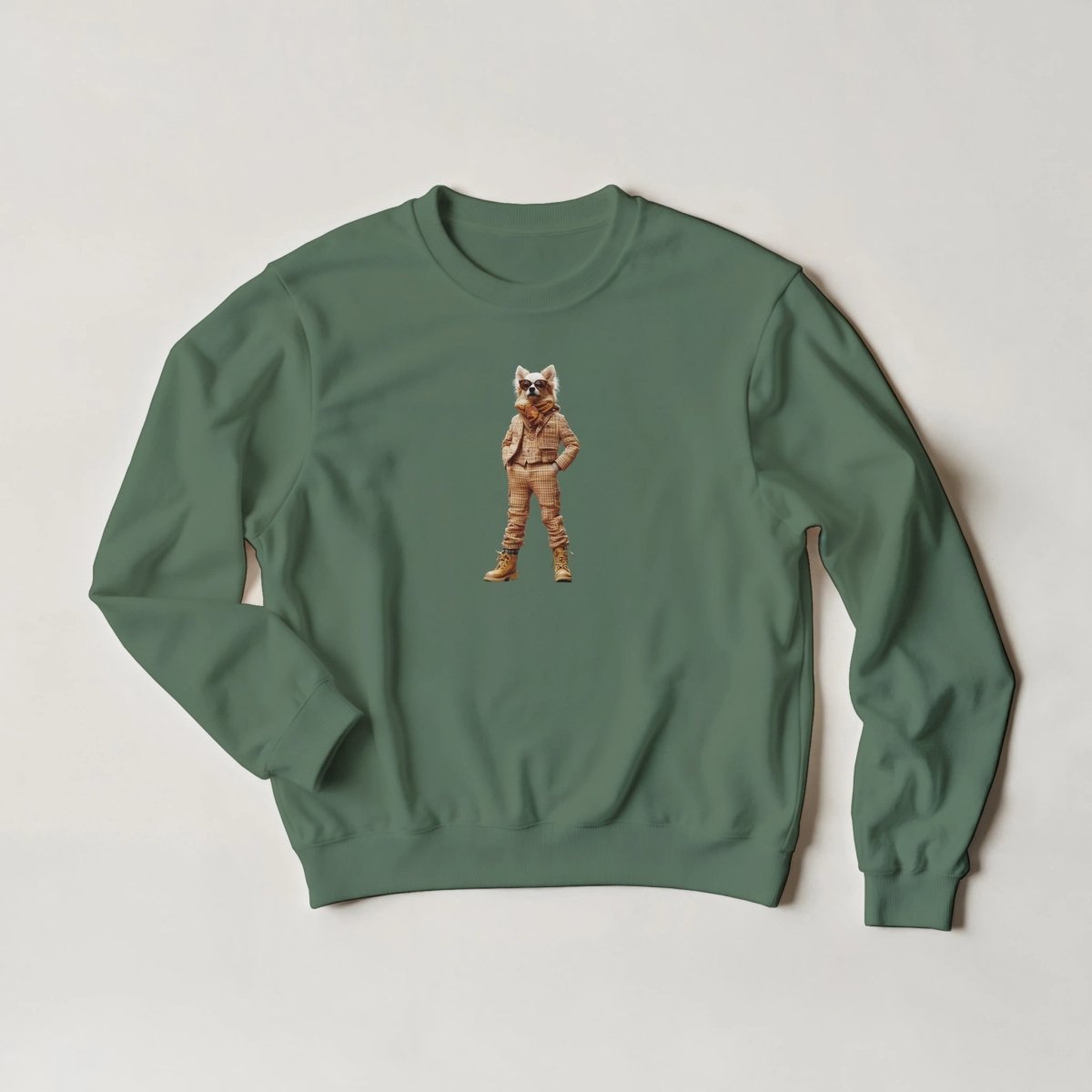 Chihuahua Chic Sweatshirt – Plaid Streetwear Graphic in 6 Colors - ROMAG Store