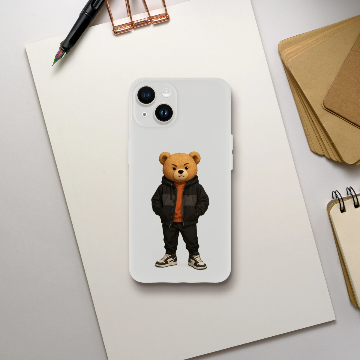 Cool Urban Streetwear Bear iPhone Flexi Case - ROMAG Store