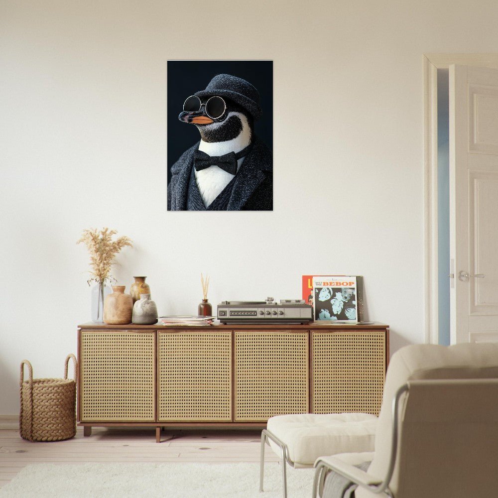Dapper Penguin in Suit Canvas - ROMAG Store