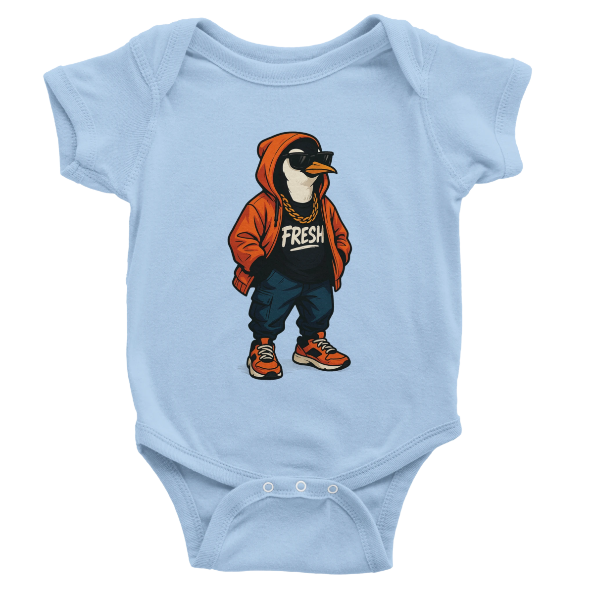 Fresh Penguin Baby Short Sleeve Bodysuit - ROMAG Store