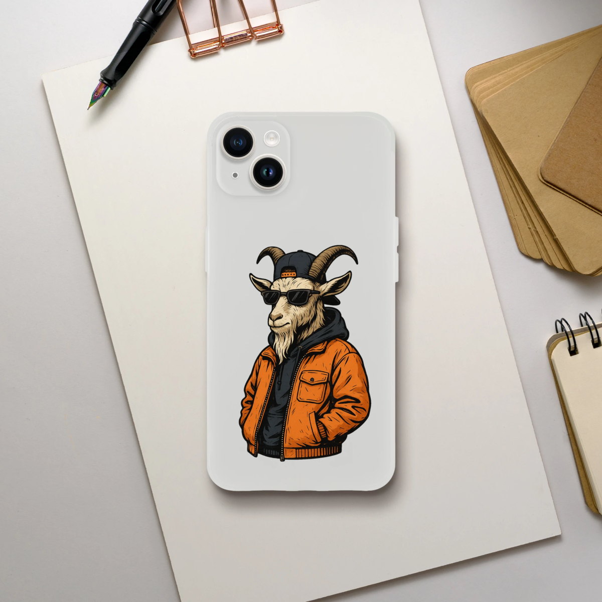 Cool Goat in Streetwear iPhone Flexi Case - ROMAG Store