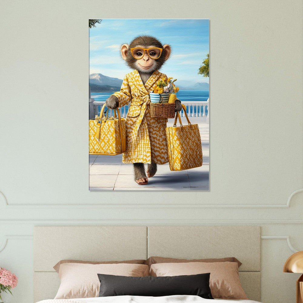 Chic Monkey in Robe Canvas Print - ROMAG Store