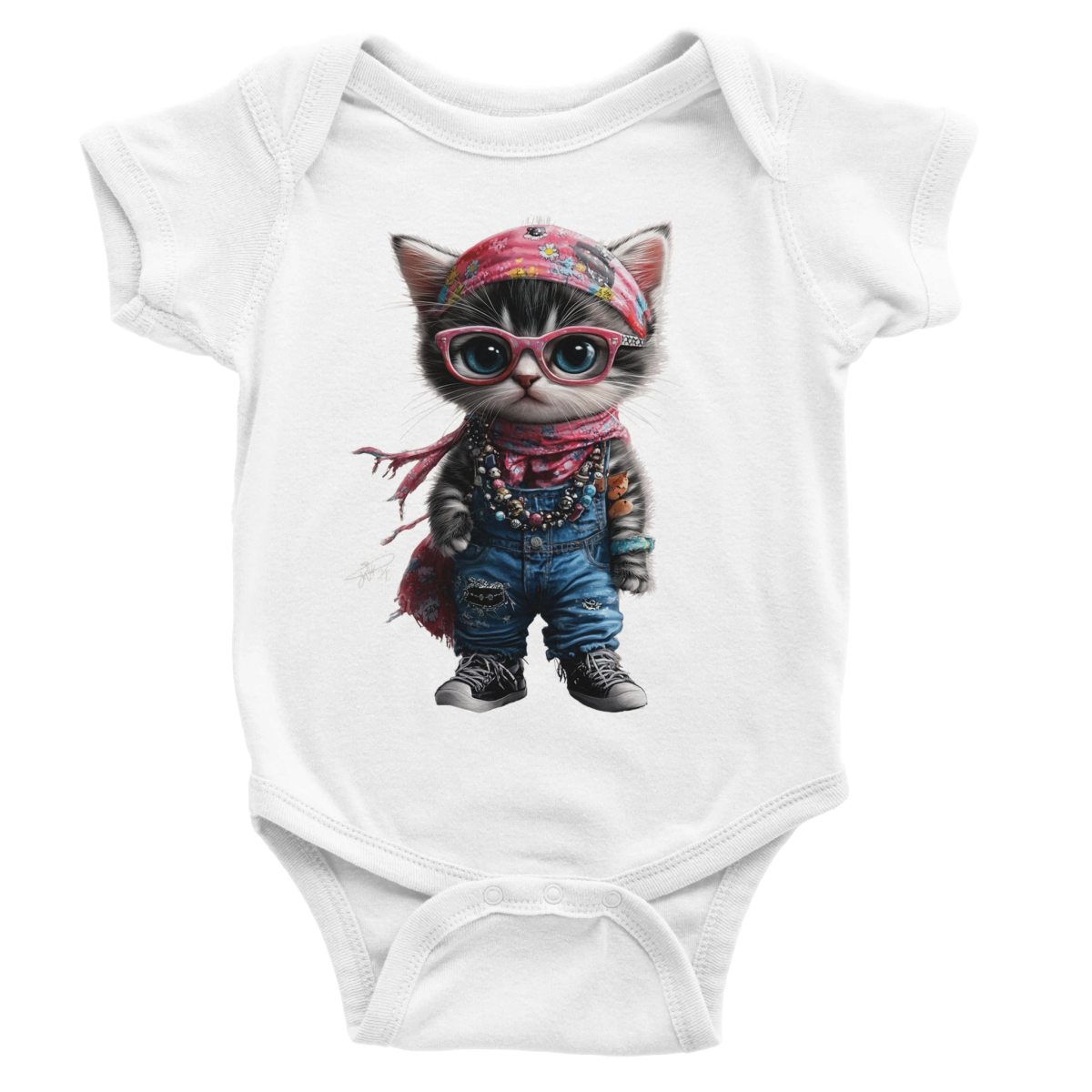 Urban Chic Kitty Baby Short Sleeve Bodysuit - ROMAG Store