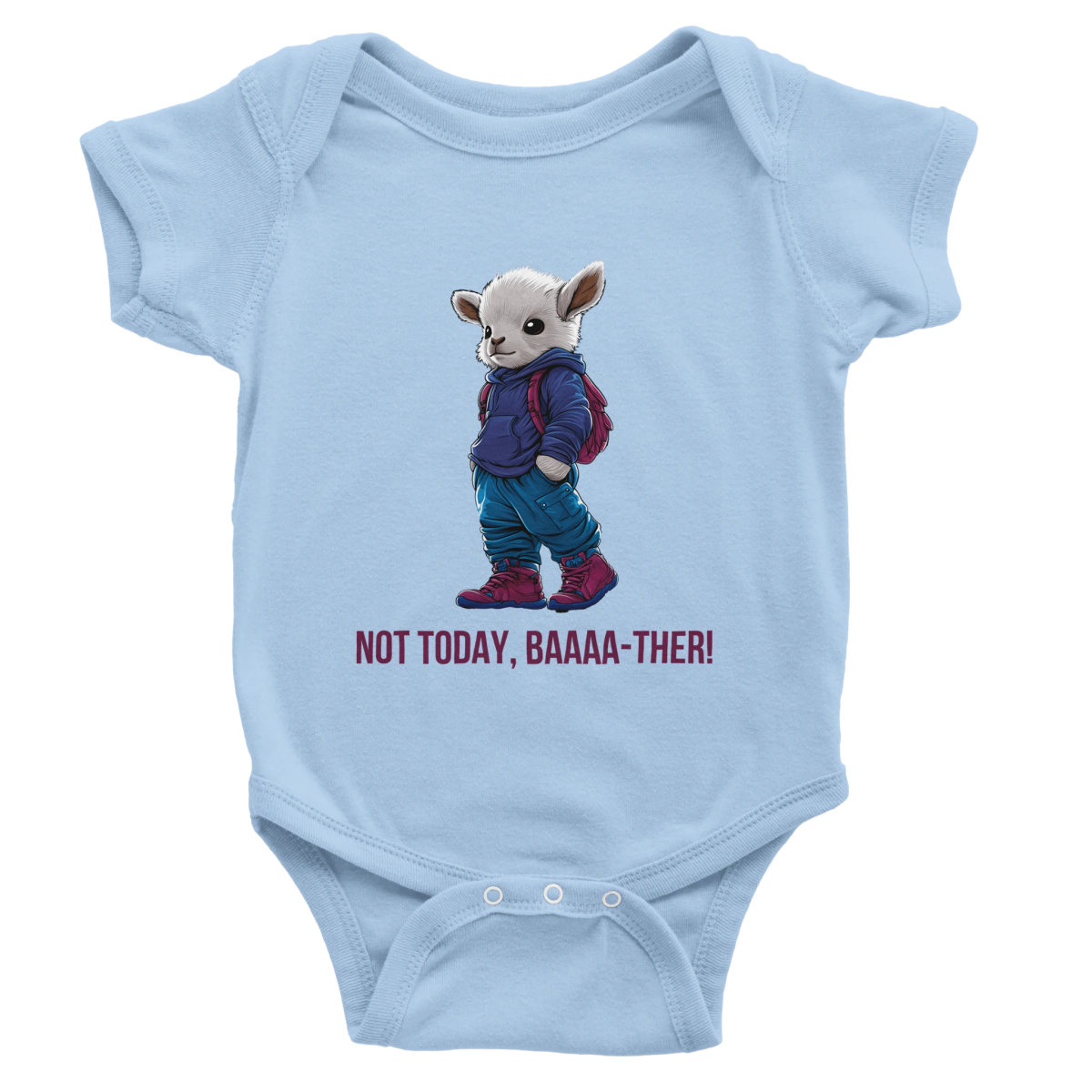 'Not Today, Baaa - ther!' Baby Short Sleeve Bodysuit - ROMAG Store
