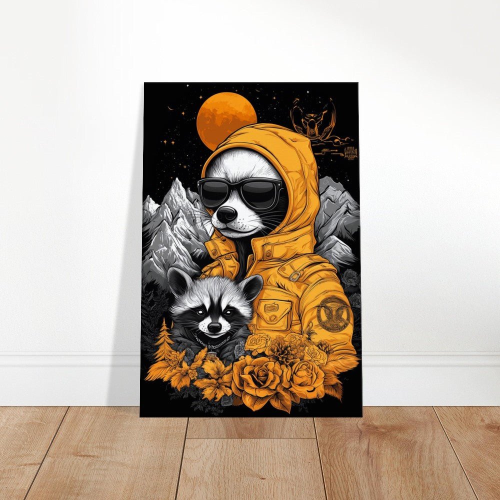Raccoon in Hoodie Canvas Art - ROMAG Store