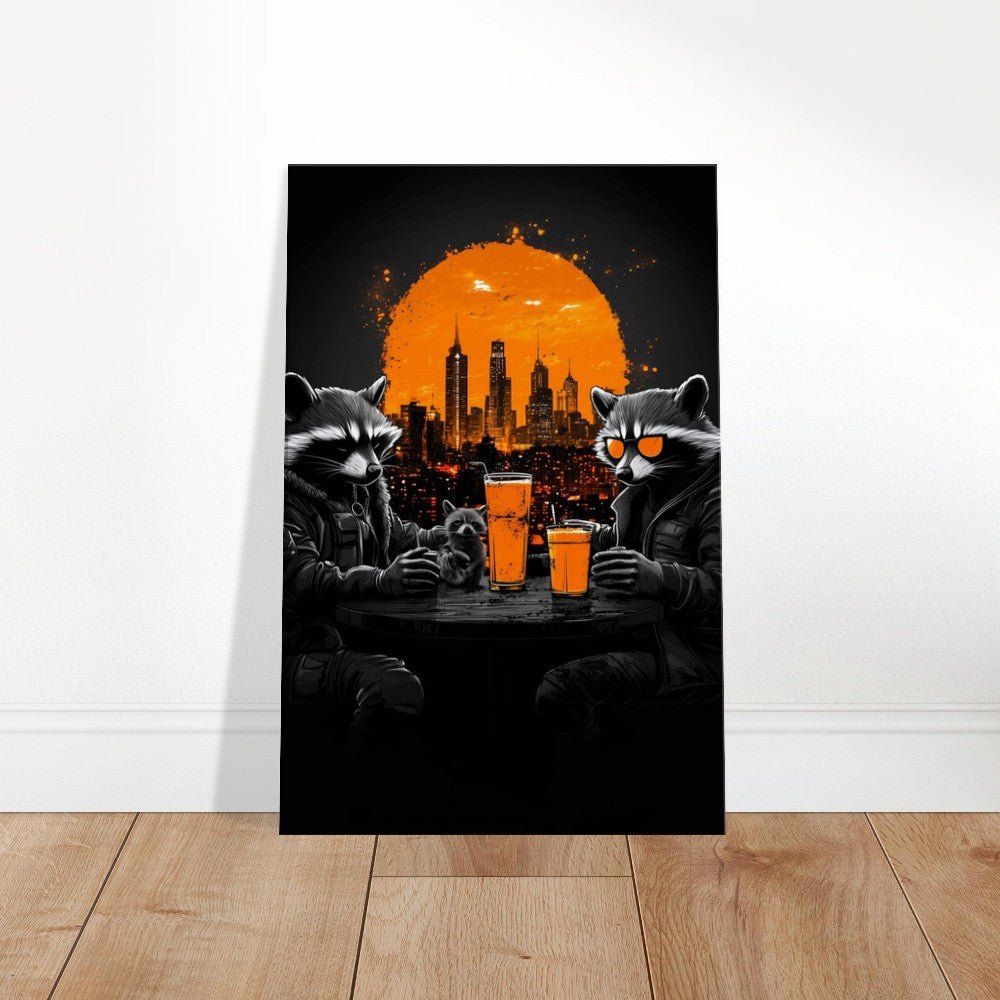 Urban Raccoon Squad Canvas Art - ROMAG Store