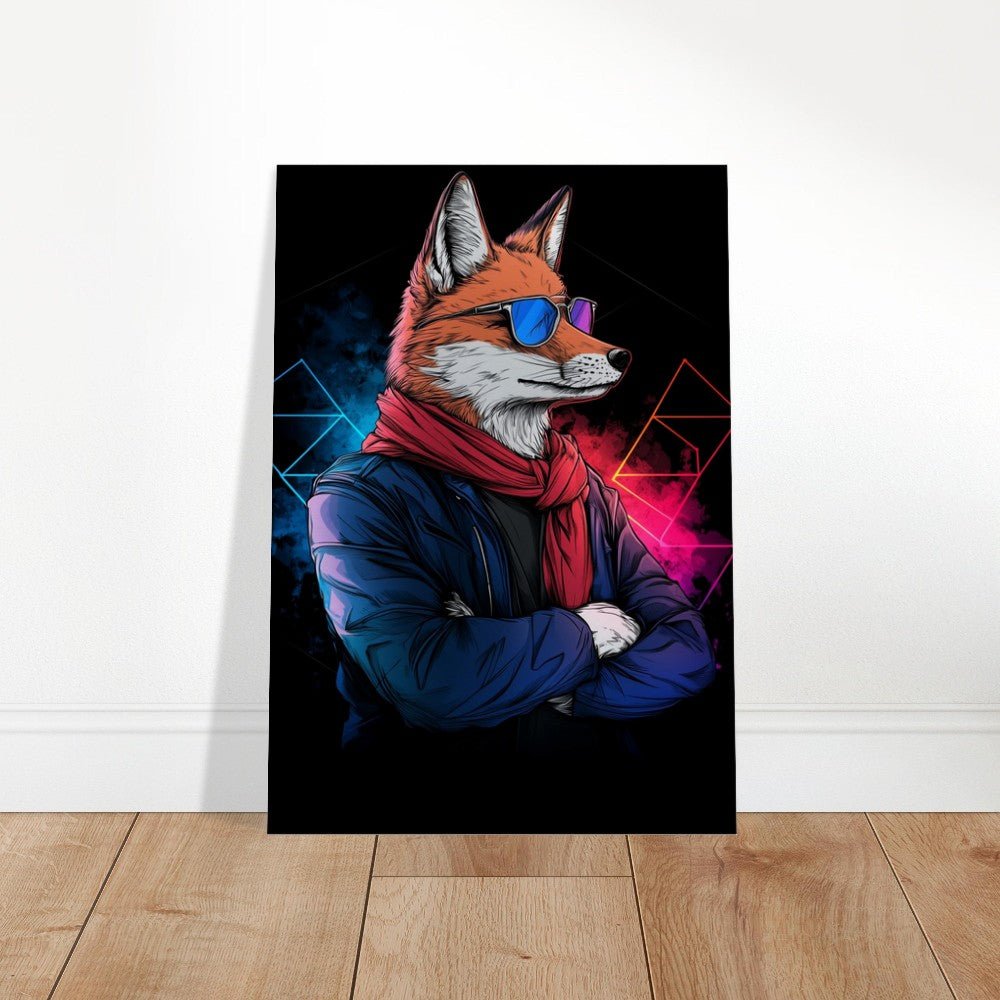 Chic Fox in Shades Canvas Art - ROMAG Store