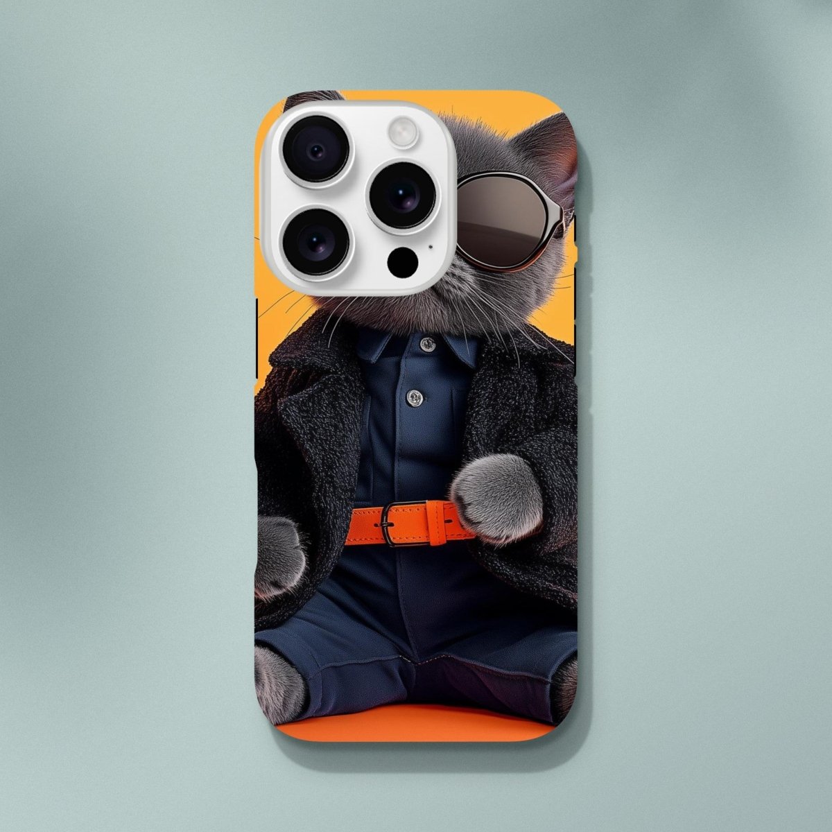 Chic Cat in Shades: Animal Fashion Week iPhone Tough Case - ROMAG Store