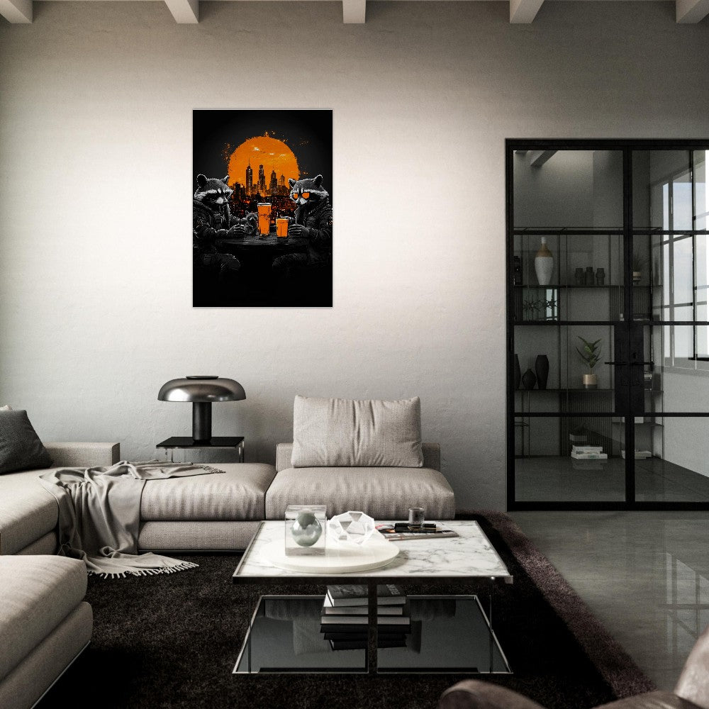 Urban Raccoon Squad Canvas Art - ROMAG Store