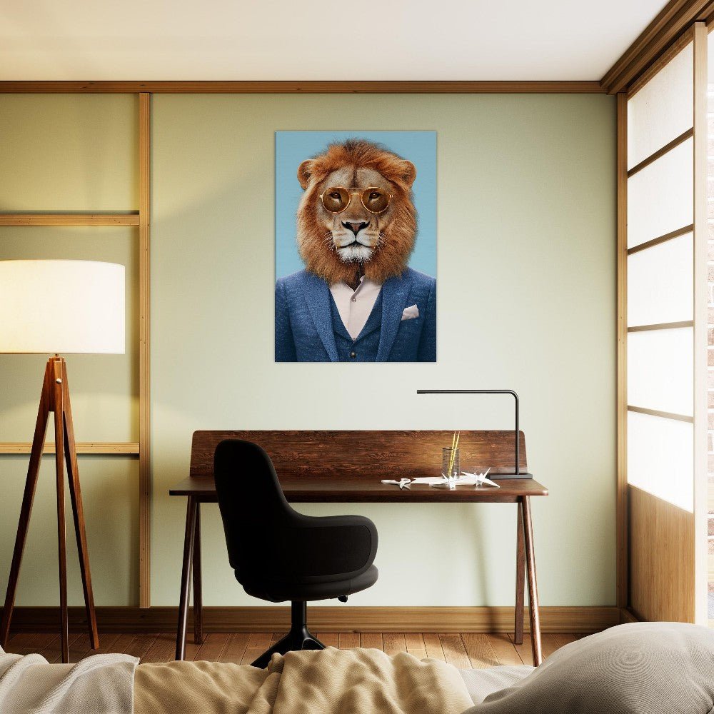 Suave Lion in Suit Canvas - ROMAG Store