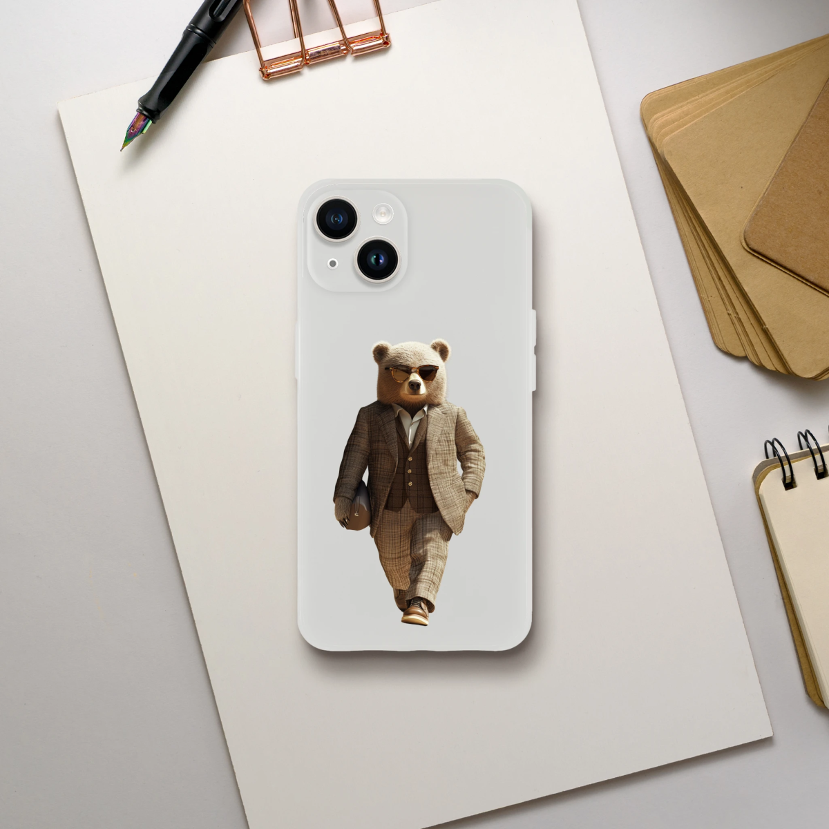 Dapper Bear iPhone Flexi Case - ROMAG Store